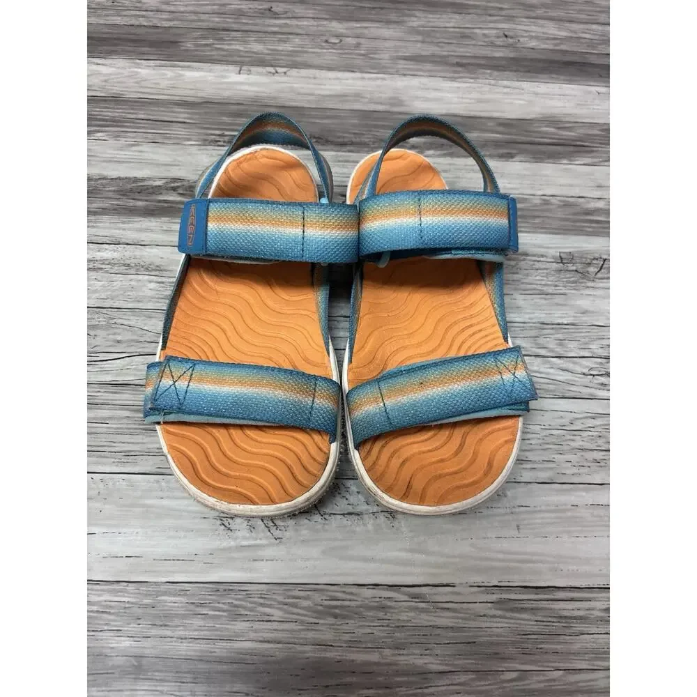KEEN Kids Sandals Blue Orange Hook Loop Outdoor Youth US 13